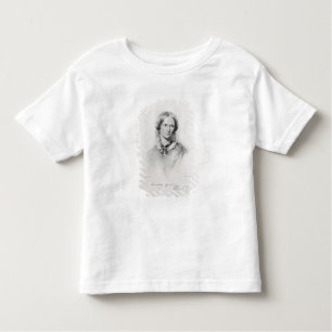 Camiseta Infantil Retrato de Charlotte Bronte, gravado pelo