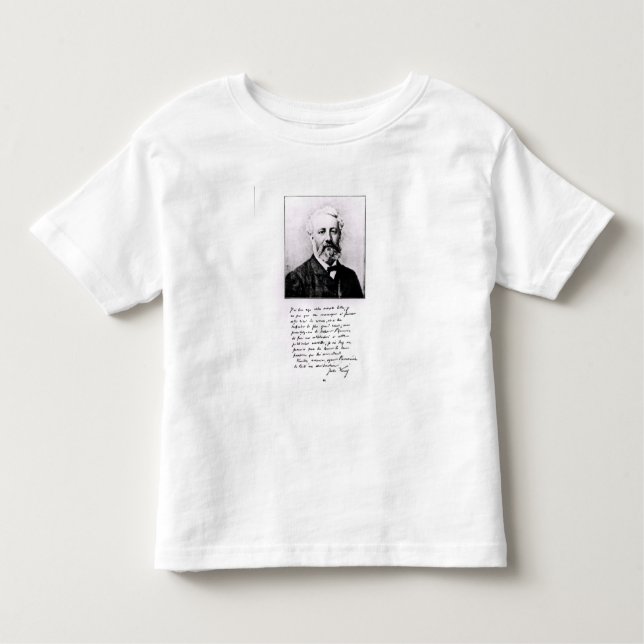 Camiseta Infantil Retrato de Jules Verne (Frente)
