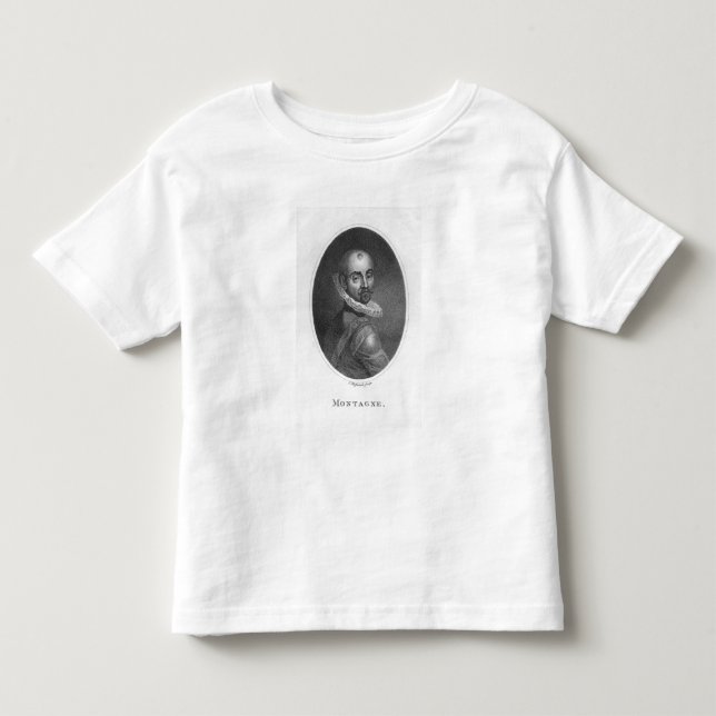Camiseta Infantil Retrato de Michel de Montaigne (Frente)