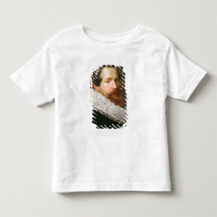 Camiseta Infantil Retrato de um Homem Vestindo um Piso