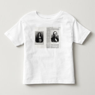 Camiseta Infantil Retratos de Denis Papin e de Etienne Lenoir