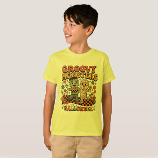 Camiseta Infantil Retro de Halloween, Monstros Gro
