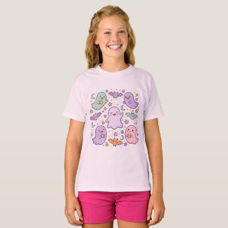 Camiseta infantil retrô de Halloween , Rosa Assust