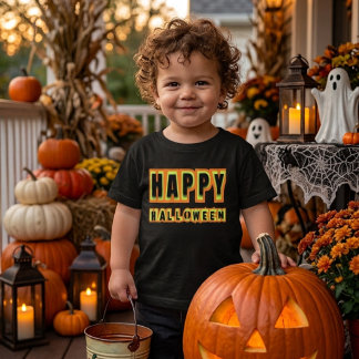 Camiseta Infantil Retro Feliz Dia das Bruxas Tempo