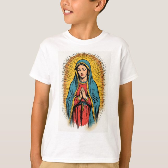 Camiseta Infantil Retro Virgem Maria (Frente)