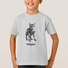 Camiseta infantil robô cinza xadrez fofo