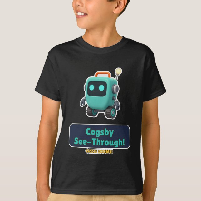 Camiseta Infantil Robô Transparente - Cogsby Digge (Frente)