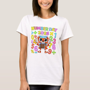 Camiseta Infantil Robot de Números de Matemática F