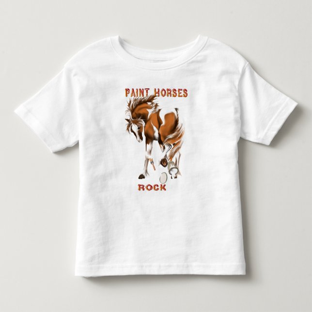 Camiseta Infantil Rocha dos cavalos do *Paint (Frente)