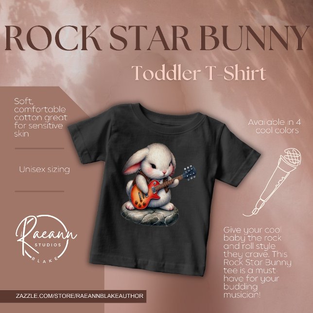 Camiseta Infantil Rock Star Bunny (Criador carregado)