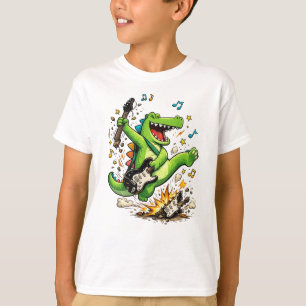 Camiseta Infantil Rockin' Crocodile Guitar Smash