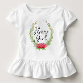 Camiseta Infantil Rosa de Watercolor Wreath Romântico | Flor