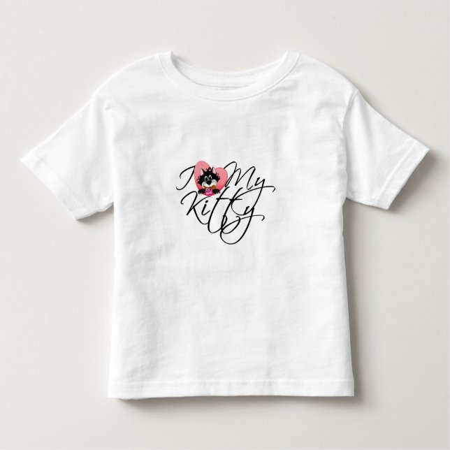 Camiseta Infantil Rosa eu amo meu gatinho (Frente)