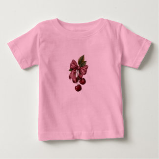 Camiseta Infantil Rosa Fita Cereja Coquete Fofa