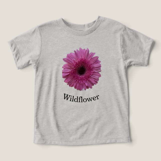 Camiseta Infantil Rosa Gerbera Daisy Flor Silvestr (Design frontal)