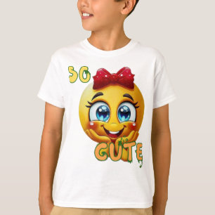 Camiseta Infantil Rosto de Emoji Tão Fofo Fofo S