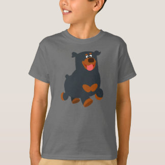 Camiseta Infantil Rottweiler Cartoon Engraçado Bri