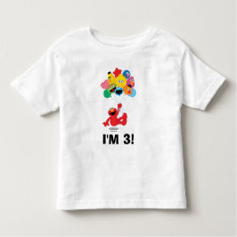 Camiseta Infantil Rua Sésamo | Elmo & Pals - aniversário de 3 anos