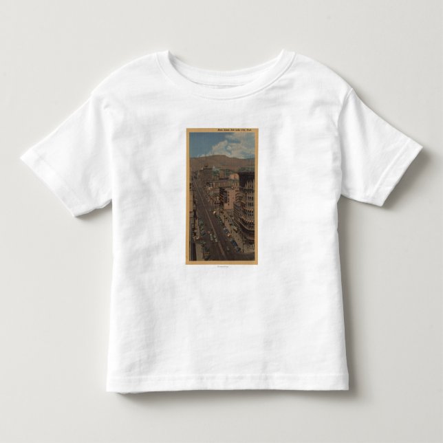 Camiseta Infantil Salt Lake City, Utá - vista do St. principal (Frente)