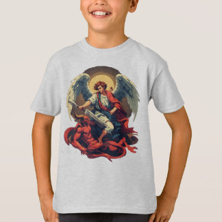 Camiseta Infantil São Miguel Derrotando o Diabo