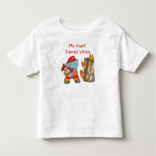 Camiseta Infantil Sapador-bombeiro minha tia Salvamento Vida