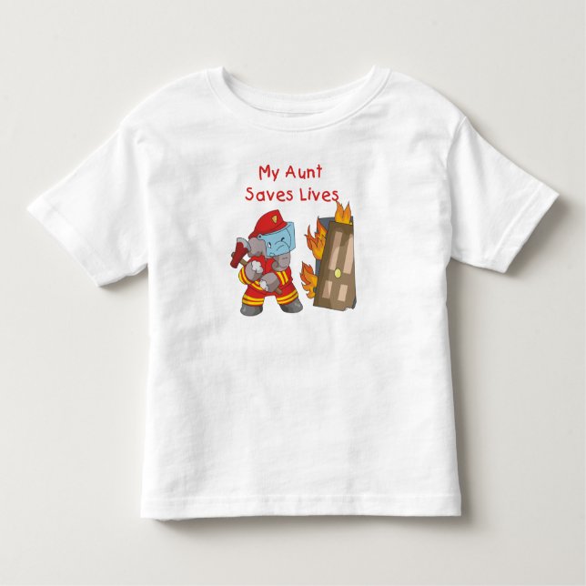 Camiseta Infantil Sapador-bombeiro minha tia Salvamento Vida (Frente)