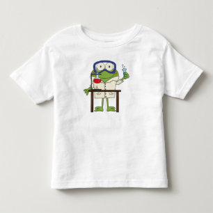 Camiseta Infantil Sapo no laboratório de ciência
