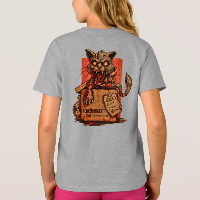 Camiseta Infantil Schrodinger's Zombie Cat - Back (Verso)
