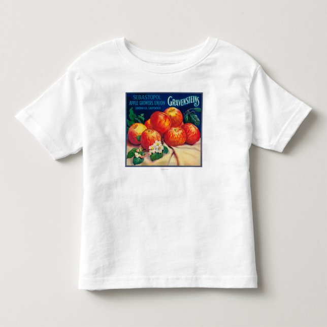 Camiseta Infantil Sebastopol Gravensteins Apple LabelSonoma, CA (Frente)