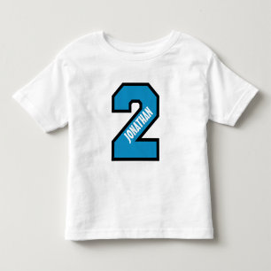 Camiseta Infantil segundo aniversário Boy Sports Number 2 Anos A01
