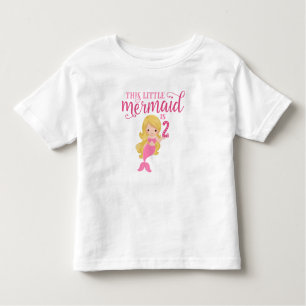 Camiseta Infantil Segundo aniversário de sereia loira