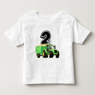 Camiseta Infantil Segundo aniversário verde feito sob encomenda do