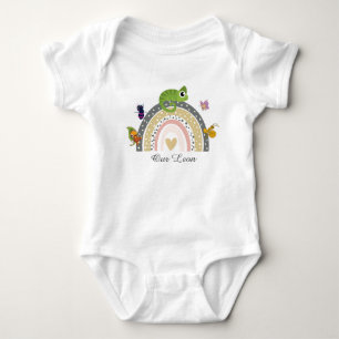 Camiseta Infantil Selva, Arco-íris e Camaleão