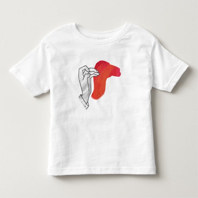 Camiseta Infantil Silhouette Camel Vermelho Mão (Frente)
