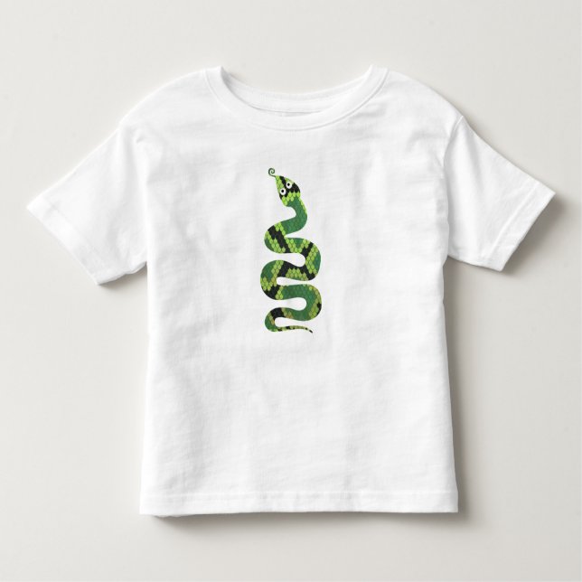 Camiseta Infantil Silhueta cobra, preta e Impressão verde (Frente)