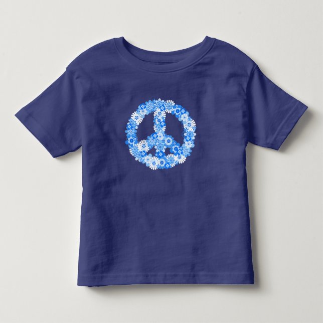 Camiseta Infantil Sinal de paz azul (Frente)