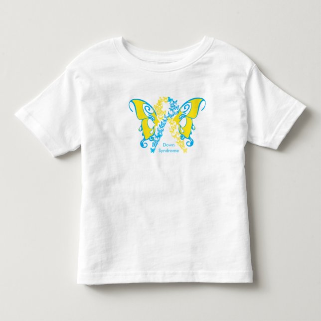 Camiseta Infantil Sindroma Abaixo Camisa-borboleta (Frente)