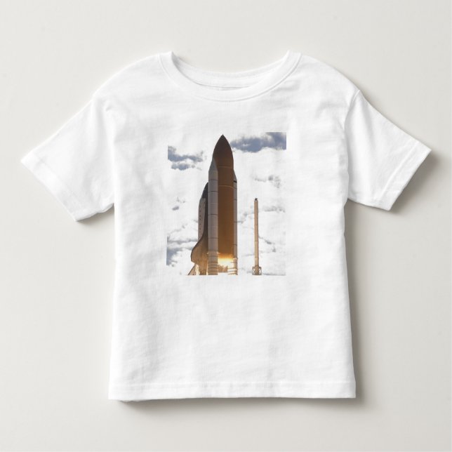 Camiseta Infantil Space Shuttle Atlantis levanta 16 (Frente)