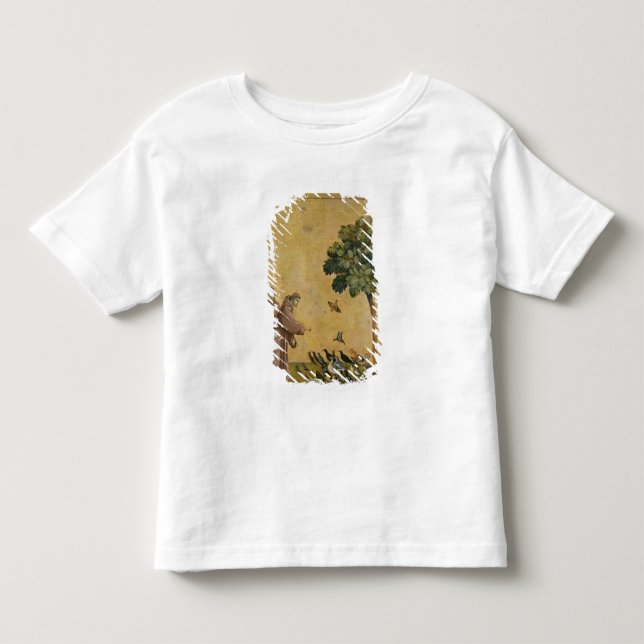 Camiseta Infantil St Francis de Assisi que preaching aos pássaros (Frente)