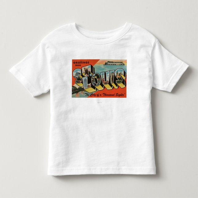 Camiseta Infantil St Louis, Missouri - grandes cenas da letra (Frente)