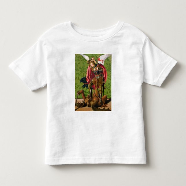 Camiseta Infantil St Michael que mata o dragão (Frente)
