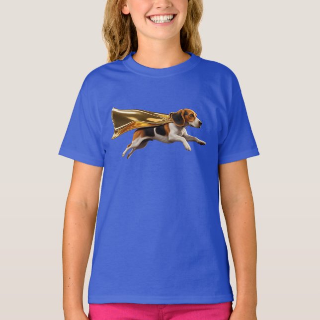 Camiseta Infantil Super-Herói Beagle Fofo (Frente)