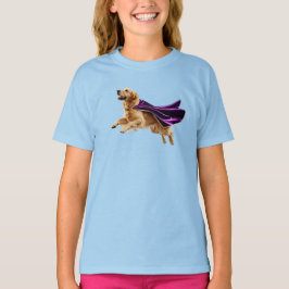 Camiseta Infantil Super-Herói Cute Golden Retrieve