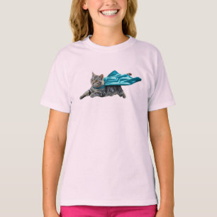 Camiseta Infantil Super-Herói Gatinho Atraente