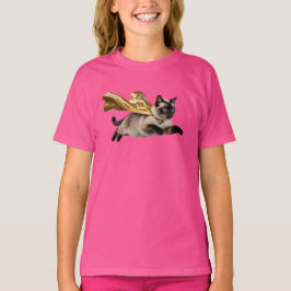 Camiseta Infantil Super-Herói Gato Siameso Fofo