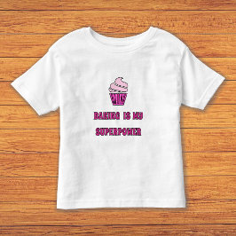 Camiseta Infantil Superpoder de assar bolo de cupcake rosa