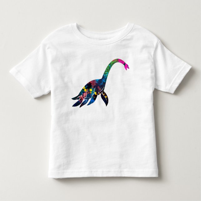 Camiseta Infantil T abstrato do bebê de Dino do mar (Frente)