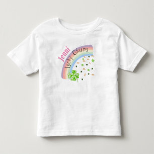Camiseta Infantil T afortunado personalizado do arco-íris do encant