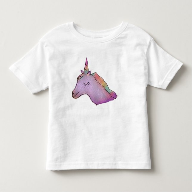 Camiseta Infantil T branco do unicórnio para crianças (Frente)