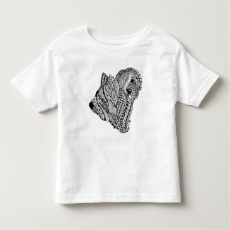 Camiseta Infantil T da criança de Briard B/W do zen